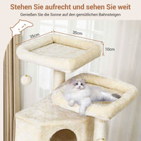 DE.SIKAIC Kratzbäume Beige / Plüsch / Modern Stabiler mehrstöckiger Kratzbaum für Katzen groß 180 cm hoch Beige
