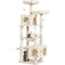 DE.SIKAIC Kratzbäume Beige / Plüschstoffe / Modern Großer Katzenkratzbaum – Stabiler 160 cm Katzenbaum mit 2 Plattformen, 2 Katzenhöhlen, 1 Hängematte und mehrstöckigem Kletterdesign (Beige)