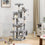 DE.SIKAIC Kratzbäume Hellgrau / Plüschstoffe / Modern Großer Katzenkratzbaum – Stabiler 160 cm Katzenbaum mit 2 Plattformen, 2 Katzenhöhlen, 1 Hängematte und mehrstöckigem Kletterdesign (Hellgrau)