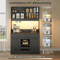 DE.SIKAIC Küchenschrank Schwarz / Holzwerkstoff / Modern Küchenschrank Schwarz mit LED-Beleuchtung & Steckdose – 3 Schubladen (103,5 x 40 x 180 cm)