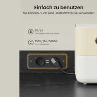 DE.SIKAIC Küchenschrank Schwarz / Holzwerkstoff / Modern LED Küchenschrank Sideboard mit Arbeitsplatte, Steckdose, Schubladen, Verstellbaren Ablagen, 103.5*40*180 cm, Schwarz