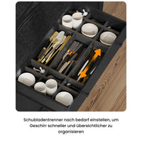 DE.SIKAIC Küchenschrank Schwarz / Holzwerkstoff / Modern LED Küchenschrank Sideboard mit Arbeitsplatte, Steckdose, Schubladen, Verstellbaren Ablagen, 103.5*40*180 cm, Schwarz