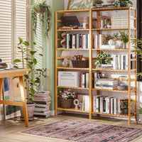 DE.SIKAIC Lagerregal Bambus / Bambus / Klassisch Bambusregal, Küchenregal, Badregal,  Standregal mit 6 verstellbaren Ablagen, 60 x 26 x 162 cm