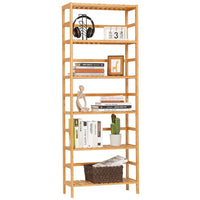 DE.SIKAIC Lagerregal Bambus / Bambus / Klassisch Bambusregal, Küchenregal, Badregal,  Standregal mit 6 verstellbaren Ablagen, 60 x 26 x 162 cm