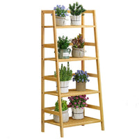 DE.SIKAIC Lagerregal Bambus / Natur Bambus / Minimalistisch Badezimmerregal, 48 x 32 x 110cm, Bücherregal, Schuhregal, Pflanzenregal, Balkonregal, Blumenregal, Multifunktionales Bambus Regal für Kleine Raum