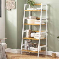 DE.SIKAIC Lagerregal Bambus / Natur Bambus / Modern Multifunktionales Bambus Badezimmerregal, 48 x 32 x 110cm, Bücherregal, Schuhregal, Balkonregal, Weiß