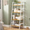 DE.SIKAIC Lagerregal Bambus / Natur Bambus / Modern Multifunktionales Bambus Badezimmerregal, 48 x 32 x 110cm, Bücherregal, Schuhregal, Balkonregal, Weiß