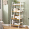 DE.SIKAIC Lagerregal Bambus / Natur Bambus / Modern Multifunktionales Bambus Badezimmerregal, 48 x 32 x 110cm, Bücherregal, Schuhregal, Balkonregal, Weiß