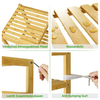 DE.SIKAIC Lagerregal Bambus / Bambus / Minimalistisch Hochschrank, 33 x 34 x 170 cm, Badezimmerschrank Bambus, Badschrank hoch mit 3 offene Fächern und Schrank, hoher Beistellschrank, Aufbewahrungsschrank