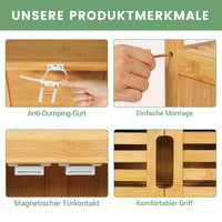 DE.SIKAIC Lagerregal Bambus / Bambus / Minimalistisch PRE-SALE Badezimmerschrank Bambus, 29 x 50 x 92,3 cm, Badschrank, Küchenschrank, multifunktional