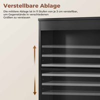 DE.SIKAIC Lagerschrank Schwarz / Holzwerkstoff / Modern Badezimmerschrank Hochschrank 180x40x30cm mit 3 Schubladen Standregal mit verstellbaren Regalen Schwarz