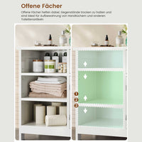 DE.SIKAIC Lagerschrank Weiß / Holzwerkstoff / Modern Badezimmerschrank mit Schublade und 3 verstellbare Ablagen, 90 x 30 x 60 cm, Weiß