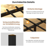 DE.SIKAIC Metallbett im modernen Stil mit LED-Beleuchtung, Braun