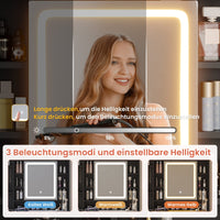 DE.SIKAIC Schminktische Schwarz / Modern Schminktisch mit Spiegel und Beleuchtung in 3 Farben Ladestation sichtbaren Schubladen Schwarze