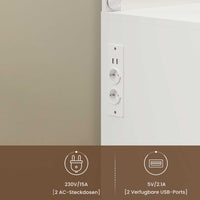 DE.SIKAIC Schminktische ‎Weiß / Holz / Modern Schminktisch mit Beleuchtung, Einstellbare Helligkeit, 5 Schubladen, Weiß