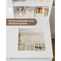 DE.SIKAIC Schminktische ‎Weiß / Holz / Modern Schminktisch mit Beleuchtung, Einstellbare Helligkeit, 5 Schubladen, Weiß