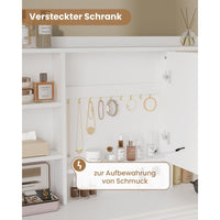 DE.SIKAIC Schminktische Weiß / Holzwerkstoff / Modern Schminktisch mit Spiegel Beleuchtung in 3 Farben und Steckdosen 5 Schubladen Weiß