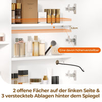 DE.SIKAIC Schminktische Weiß / Modern / Holzwerkstoff Schminktisch mit LED-Beleuchtung in 3 Farbe und einstellbare Helligkeit 2 Schubladen Weiß