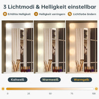 DE.SIKAIC Schminktische Weiß / Modern / Metall Weißer Schminkkommode mit Beleuchtung in 3 Farben, Schminktisch mit Spiegel und Beleuchtung Ladestation