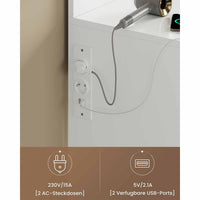 DE.SIKAIC Schminktische Weiß / Modern / Platte Moderner Schminktisch mit LED-Beleuchtung und verstellbaren Ablagen in Weiß