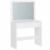 DE.SIKAIC Schminktische Weiß / Modern / Spanplatten Schminktisch mit Beleuchtung einstellbarer Helligkeit großem Spiegel großer Schublade