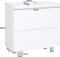 DE.SIKAIC Waschbeckenunterschrank Waschbeckenunterschrank, Badezimmerschrank mit 2 Große Schubladen Weiß