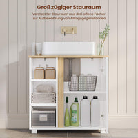 DE.SIKAIC Waschbeckenunterschrank Weiß / Holzwerkstoff / Modern Moderner Waschbeckenunterschrank mit extra großem Stauraum, weiß