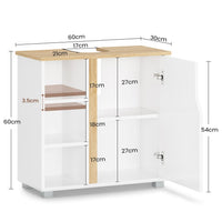 DE.SIKAIC Waschbeckenunterschrank Weiß / Holzwerkstoff / Modern Moderner Waschbeckenunterschrank mit extra großem Stauraum, weiß