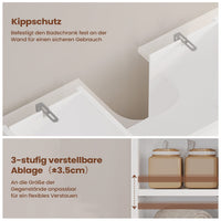 DE.SIKAIC Waschbeckenunterschrank Weiß / Holzwerkstoff / Modern Moderner Waschbeckenunterschrank mit extra großem Stauraum, weiß