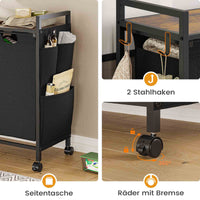 DE.SIKAIC Wäschekorb 2 Fächer - Schwarz / Modern Wäschekorb aus Oxford-Gewebe 2 Fächer Wäschesammler mit deckel, schwarz